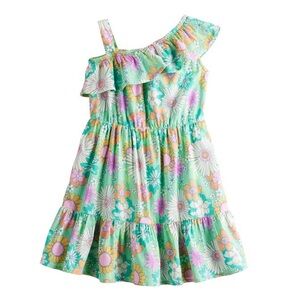 Jumping Beans Baby Girl Floral One-Shoulder Dress Size 12M Spring Summer Ruffle